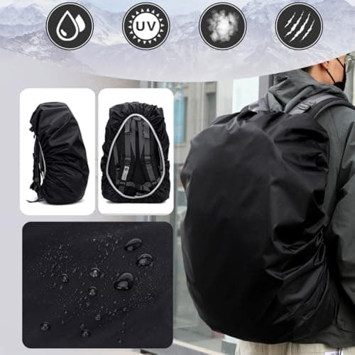 Generisch 2026 Backpack Rain Cover Nylon Cloth Backpack Protector Non-Slip Buckle Straps for Hiking Camping, red, 70 x 40 cm, Travel Backpacks — view 2