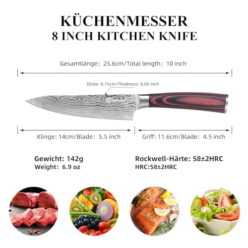 Sunnecko Utility Knife 5.5 Inch, Sharp Paring Knife for Fruit Vegetable — view 2