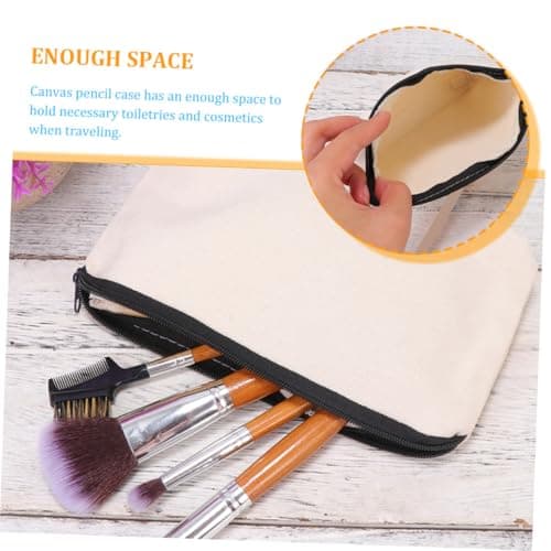 Alipis Canvas Zipper Pouch 14pcs White Blank DIY Travel Storage — view 5