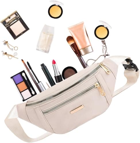 Bum Bags, Fanny Pack Fashionable, Fanny Pack Men Women Fashion, with Adjustable Strap, for Women Men Sports Running Hiking Jogging(White) — view 4