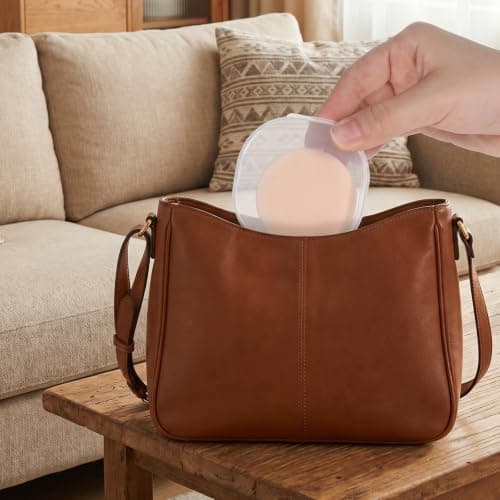 SULIKJHUI 4 Pcs Travel Cotton Round Holder, Portable Sealed Dispenser — view 4