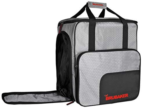 BRUBAKER SuperTec Ski Boot Bag Helmet Bag Backpack with Shoe Compartment - Silver Red — view 3