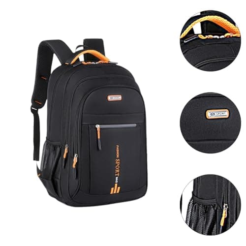 Harilla Laptop Backpack Nylon Multifunctional Daypack for Overnight Weekender Business, Orange — view 3