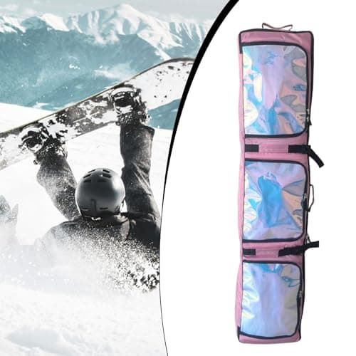 Ronyme Ski Bag Roller Snowboard Bag with Wheels, Carrier Case, Gear and Apparel Storage for Snowboarding Outdoor Skiing Men Women, Pink — view 6