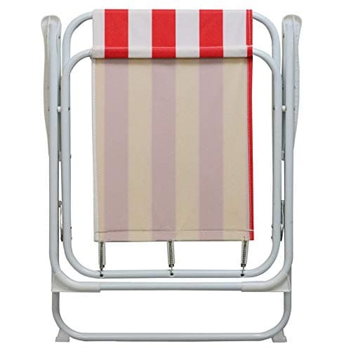 Harbour Housewares Folding Beach Deck Chairs - Red Stripe - Pack of 2 - Metal Outdoor Patio Seat Lightweight Portable Deck Chair for Picnic, Garden, Camping, Fishing — view 5