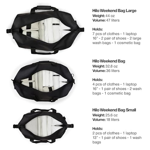 RAINS Hilo Weekend Bag Small - Waterproof Travel Duffle Bag, Black, One Size — view 3
