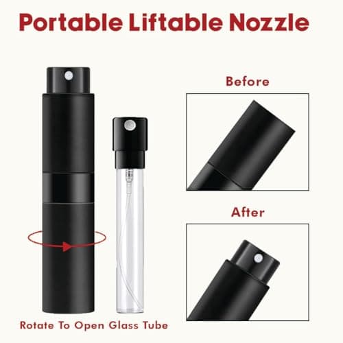 RUZAR Perfume Atomiser, Pocket Perfume Travel Bottle, 8ML Refillable Perfume Spray Bottle Easy to Refill Empty Atomiser for Purse, Handbag, Pocket and Luggage — view 4