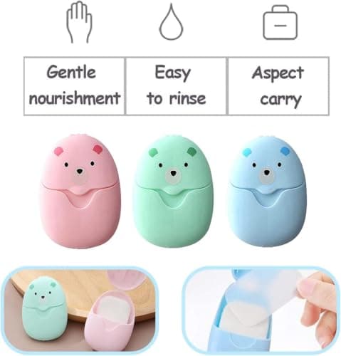 300 Mini Travel Soap Sheets in Box - Holiday Must Haves & Camping Gadgets, Travel Essentials as Festival Gadget, Soap Sheets for Travel, Small & Handy, Ideal for Beach, Plane & Outdoor Use — view 4