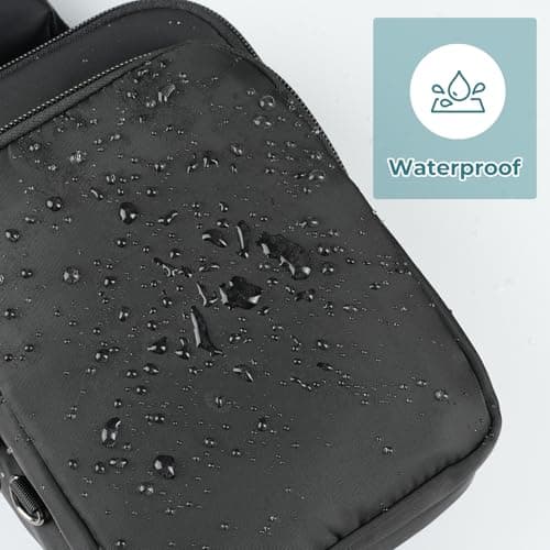 BROADREAM Small Sling Cross Body Chest Bag Shoulder Bags for Men Women,Water Resistant Crossbody Man Bag with Zipper Lock & RFID Blocking — view 4