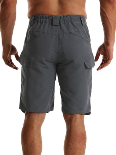 Men's Hiking Shorts Waterproof Tactical Cargo Short Pants Quick Dry Work Shorts with Multi Pockets(No Belt), Dark Grey, 34 — view 5