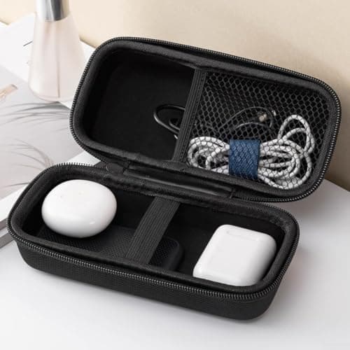 Aurumium Portable Hard Disk Case with Mesh Pocket for USB Cables Adapters - Travel Gadget Bag Black 18x8x8cm — view 6