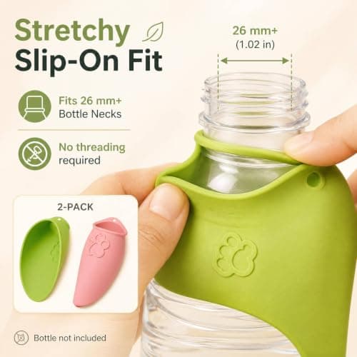 2pcs Portable Dog Water Bottle Pink & Green — view 4