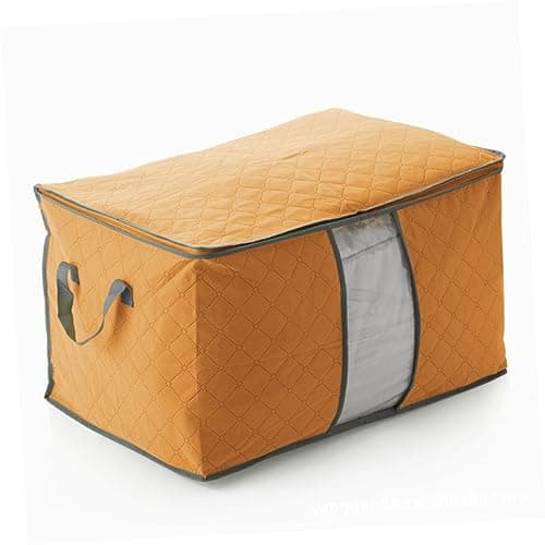 MAGICLULU 2pcs Duvet Storage Bags Zips Vacuum Fabric Organizer for Blankets Bamboo Box Quilt Storage Bag Random Color — view 5
