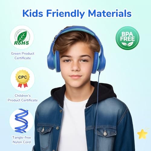 EarFun K3 Kids Headphones Wired, Over Ear Foldable Headphones with Mic — view 4