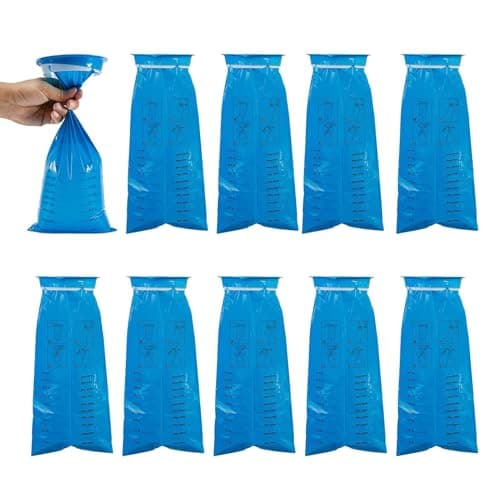 Emesis Bags - 10 Pack Reusable Baags, Leak Proof, Travel Sick Bags with Measurement Marks, Portable Leakproof Puke Envelope | Car Sickness Envelopes for Taxi, Boat, Bus & Pregnancy, Portable Vom — view 6