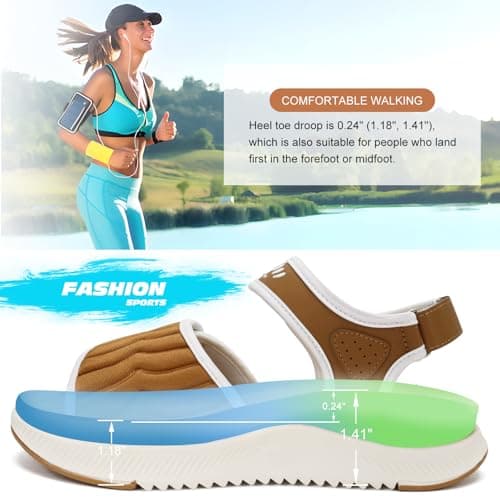 ONCAI Walking Sandals Womens,Arch Support Hiking Sandals with Orthotic Outdoor Footbed for Plantar Fasciitis,Water Athletic Platform Sandalias Mujer with 3 Adjustable Strap Khaki White Size 6.5 — view 6