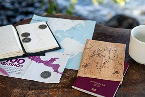 SIMARU Passport holder made of elegant cork leather in beige, protective cover for your passport; water-repellent and robust, sustainable and vegan; the perfect protection for your travel documents or — view 4