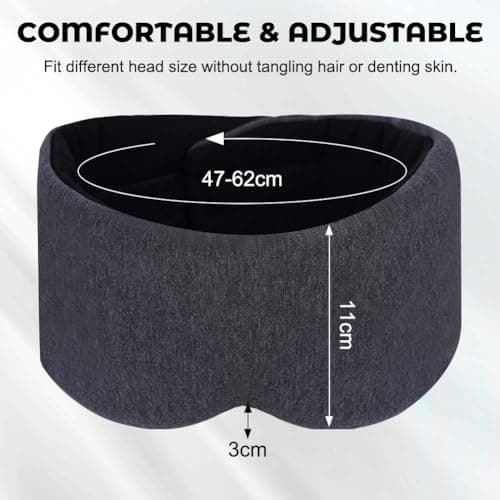 ACWOO Cotton Sleep Mask, Light-Blackout Sleeping Mask with Storage Pouch, Super Soft and Comfortable Eye Blinder, Sleeping Aid Eye Mask for Women & Men, Nap, Travel, Gifts, Meditation, Shift Work — view 4