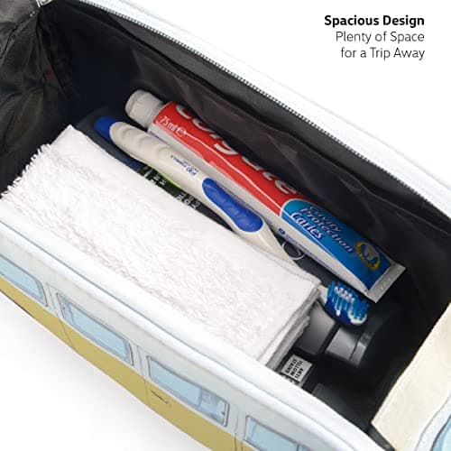Board Masters Volkswagen Travel Toiletry Bag for Men and Women - Cosmetic Makeup Organizer Dopp Kit with Internal Pockets and Double Zipper - VW Bus Volkswagen Accessories - Multiple Colors, Green — view 4