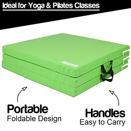 Komodo Tri Folding Yoga Mat 6ft Padded Pilates Floor (Green) — view 3