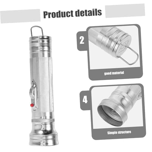 HYTROVE Portable Old-Fashioned Flashlight Metal Torch Small Size Battery Operated for Travel and Outdoor Activities — view 3