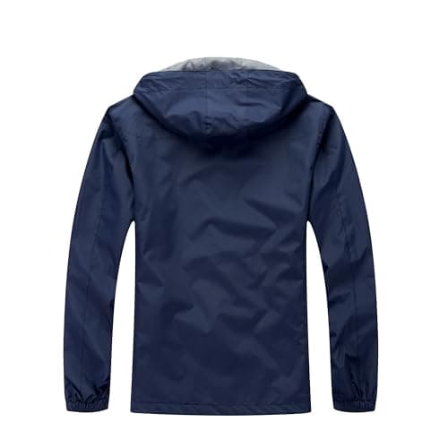 Blu Apparel Mens Waterproof Rain Jacket Premium Branded Walking Hiking Everyday wear Jacket Windproof (UK, Alpha, M, Regular, Regular, Navy) — view 3