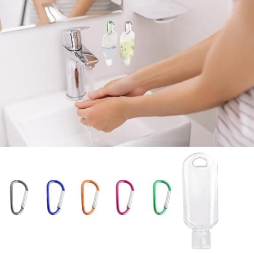 5 Pcs 50ml Refillable Travel Bottles, Hand Sanitiser with Clip, Leakproof — view 5