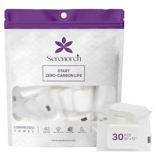 Serenorch Compressed Towel Tablets, 30 Count, 10 x 12 Inch