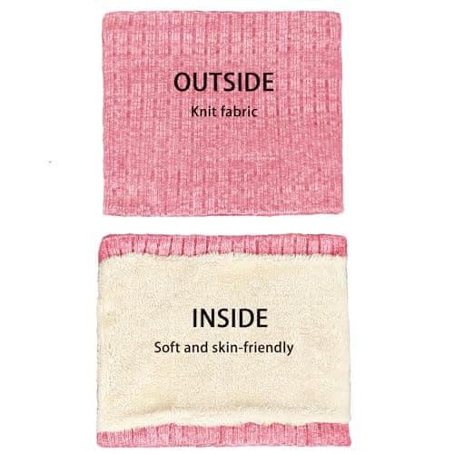 lifwimner Snoods for Men Women Winter Neck Warmer Scarf Thermal Fleece Double Layer Windproof Ski Mask for Cold Weather Birthday Gifts (Pink) — view 4