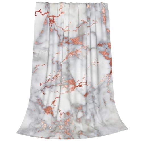 Alliya Rose Gold Marble Multi Size Ultra Soft Flannel Blanket (Vertical Style) Home Rest Office Nap — view 2