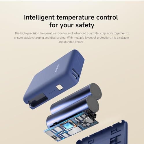 Xiaomi 33W Power Bank 10000mAh, Built-in USB C Cable, Fast Charging, Tan — view 6