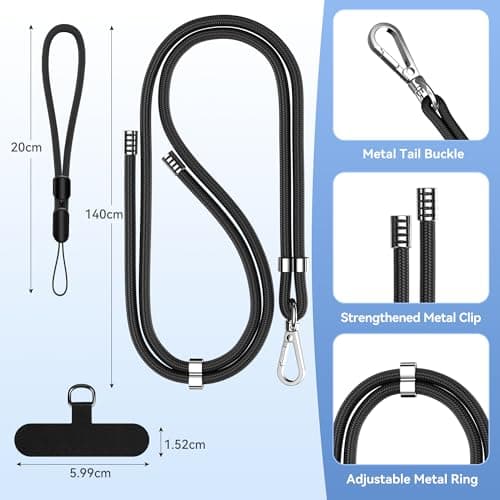 COCASES Phone Lanyard Crossbody with Tabs Adjustable Anti-Theft Wrist Strap — view 3