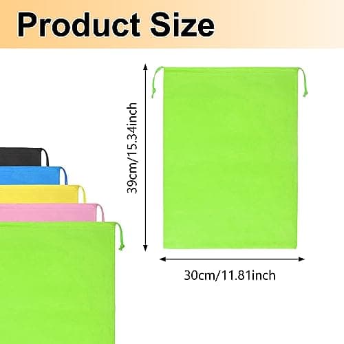 5 Pieces Travel Drawstring Shoe Bags,Travel Non-Woven Shoe Packing Organizers Tote Bags Drawstring,Universal Portable Non-Woven Shoe Packing Clothes Bag for Men Women Daily Home Travel Use (5colors — view 2