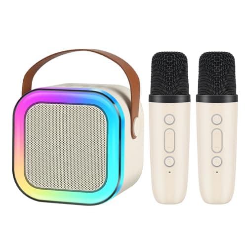 surfsexy Karaoke Machine with Bluetooth Speaker, 2 Wireless Mics, Portable Set , Birthday Gift 4-12, Family Party, for Girls for Kids Adults Kids, Pink