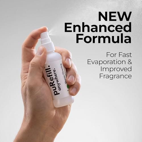 puRefill 100ml Shaver Cleaning Solution - Cleaning Spray for Braun, Philips, Panasonic Electric Shavers Razors Head Blades Beard Hair Trimmers Scissors, Mint Fragrance — view 2