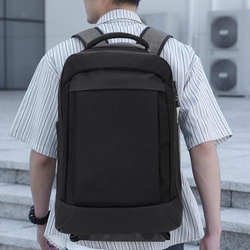 Haofy Travel Backpack, Backpacks Backpack Quiet Large Capacity Fashion Travel Business Laptop Fits for Work Business Weekender College Black 20.5x13.0x8.7in Vacuum Rolling Laptop Nan (Black) — view 2