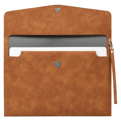 OFFCUP Envelope Documents, A4 Leather File Folder, Portable PU Document Bag