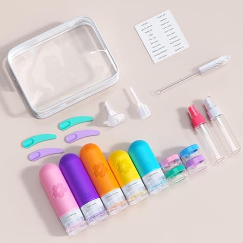 20 Pack Travel Bottles for Toiletries, TSA Approved Silicone Travel Size Toiletries, Travel Essentials Leak Proof Refillable Travel Containers — view 6
