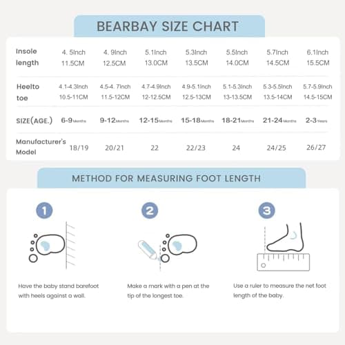 Bearbay Baby Walking Sock Shoes Infant Non-Slip Breathable Slippers with Soft Rubber Sole Baby Boys Girls Sneakers,22/23 — view 5