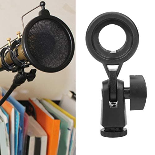 Portable Microphone Stand, Adjustable Microphone Stand with 22mm Thread, 3/8, 5/8 Screw Hole, Universal Anti Vibration Microphone Mount Adapter Removable for Recording Studio, Tripod — view 2