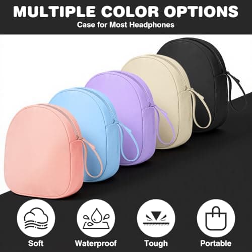 HOTUT Headphone Case,Soft Headphone Carrying Case,Universal Portable Travel Headphone Storage Cover Bag for JBL Live,JBL Tune 510BT/520BT/500BT/720BT,Sony WH-CH520/510/720/710(Black) — view 4