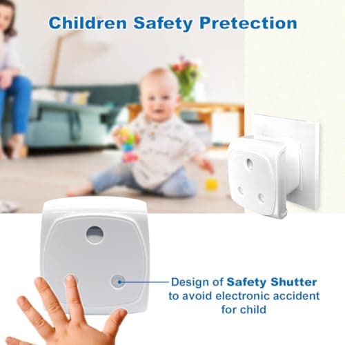 South Africa 3-pin Large Plug Type M (NOT Indian Type D plug) Adapter Convert to 3-pin UK Socket, Safety Protection Design, Flame Proof, 13A Fuse with Safety Shutter (8 Pieces White) — view 4