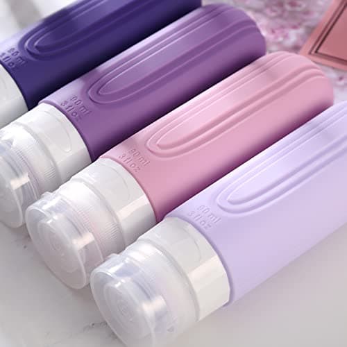 Mrsdry Travel Bottle for Toiletries, Leak Proof Silicone Travel Size 90ml Bottles Refillable Containers for Liquid Shampoo, BPA Free and TSA Approved Travel Accessories with Clear Bag (4 Pack) — view 5