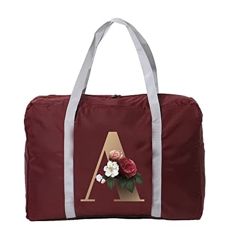 Gold Letter Printed Cabin Bag 45x36x20 for Easyjet Airlines Underseat Travel Bag Holdall Bag Carry on Hand Luggage Weekend Bag Packable Travel Duffel Bag,Sports Fitness Luggage (Gold A)
