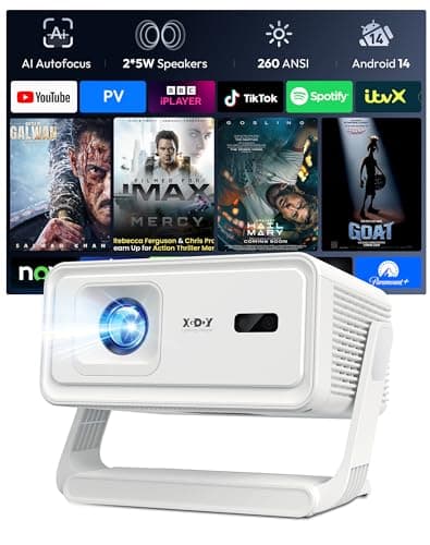 XGODY Gimbal A1 260ANSI Portable Smart Projector with Wifi6, Built in Apps