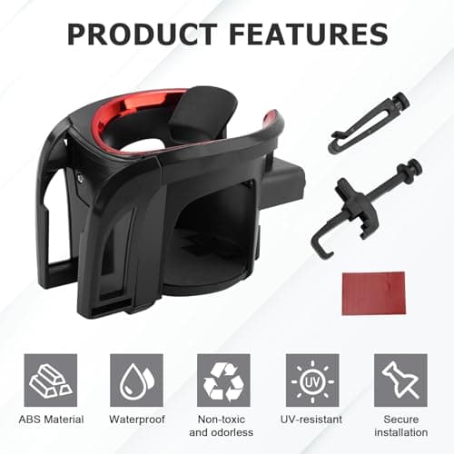 2PCS Car Cup Holder Mount, 2-in-1 Air Vent Drink Phone Holder Stand (Red) — view 5