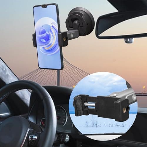 Suptig Suction Cup Mount for Phone Car Windshield Dashboard Universal Mounts and Camera Mount Car Comaptible for iPhone, Canon, Nikon, Sony and Most Cameras Or Phone — view 5