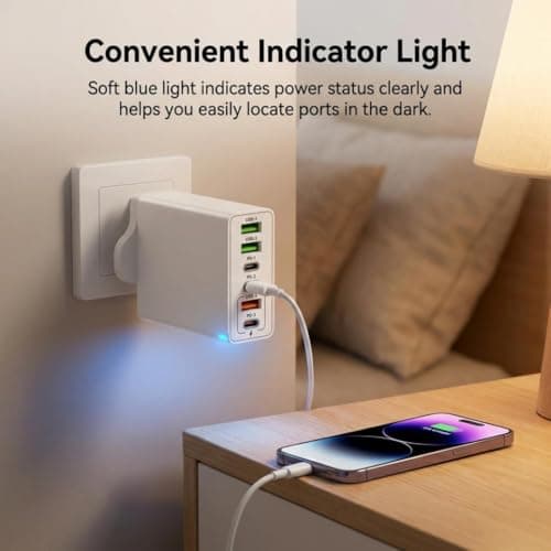 200W USB C Charging Station with 6 Ports, Multi USB Charger with PD — view 6