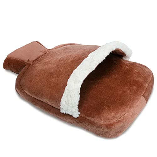 Things2KeepUWarm Heated Foot Warmer Hot Water Bottle Brown - Unisex Foot Muff for Cold Feet, Arthritis and Reynauds Pain Relief — view 2