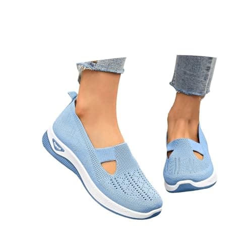 Women Orthopedic Casual Shoes Breathable Soft Sole Orthopedic Walking Shoes Women Orthopedic Walking Sneaker Lightweight Athletic Walking Shoes Lavender